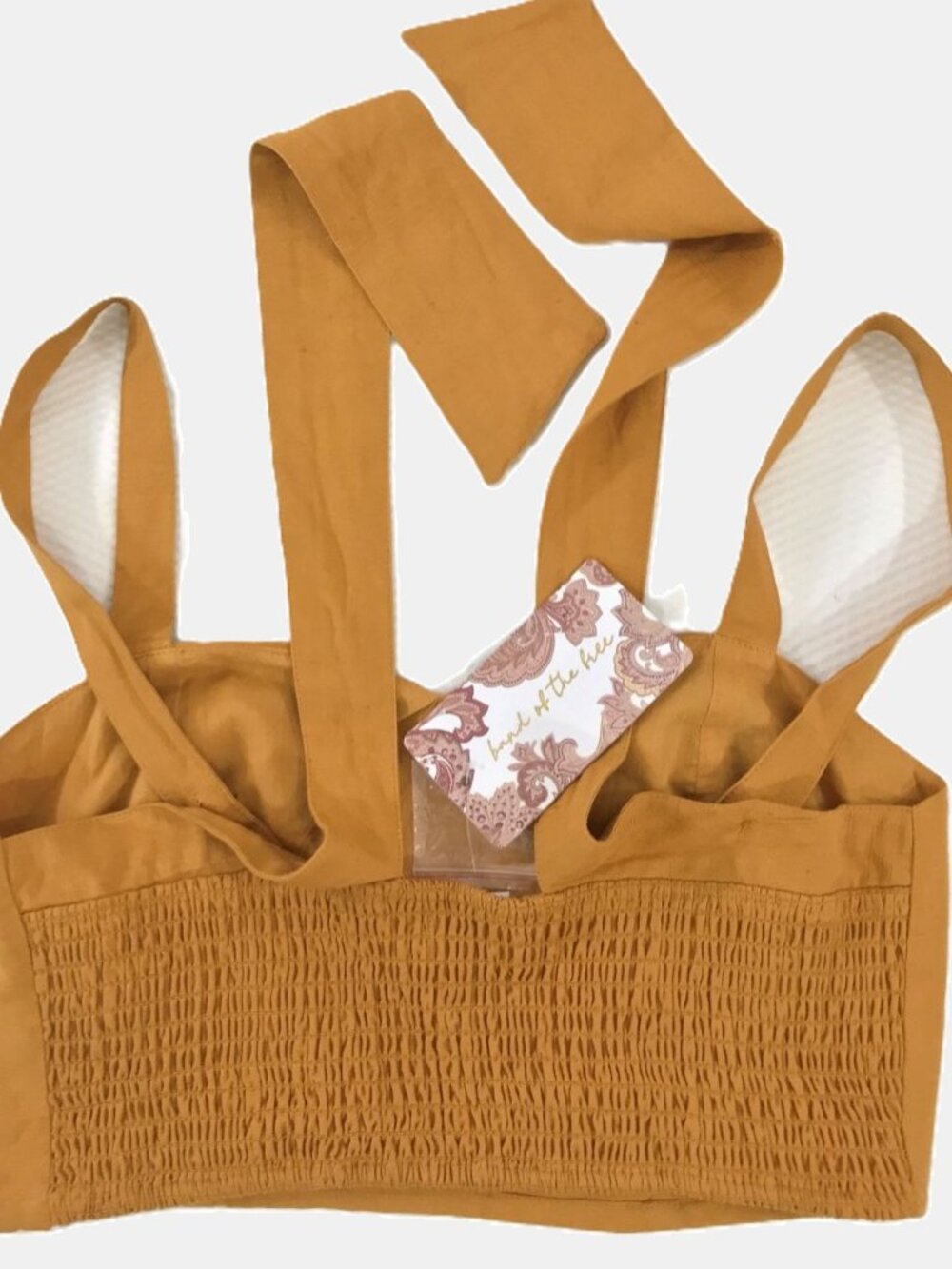 Band of the Free Caramel Linen Crop Top • Chic Night Out • NWT Small - Picture 8 of 11